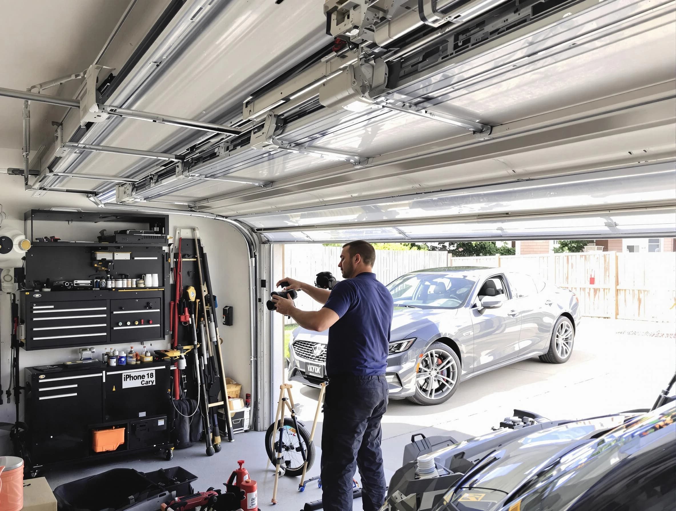 Short Pump Garage Door Repair technician fixing noisy garage door in Short Pump
