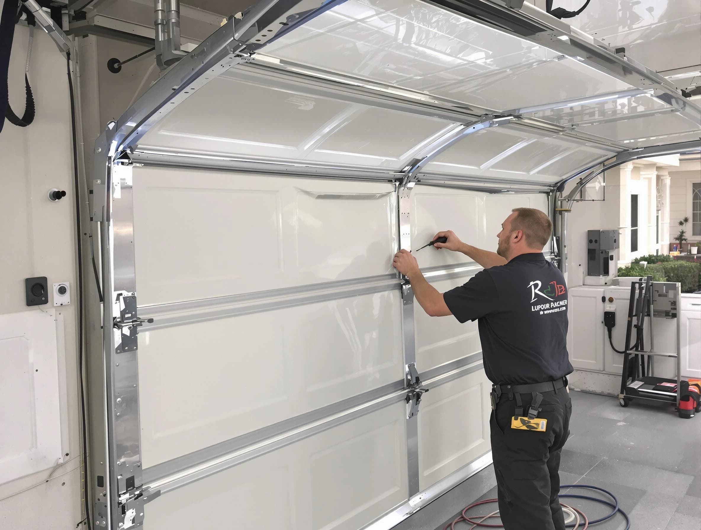 Short Pump Garage Door Repair professional performing panel repair in Short Pump