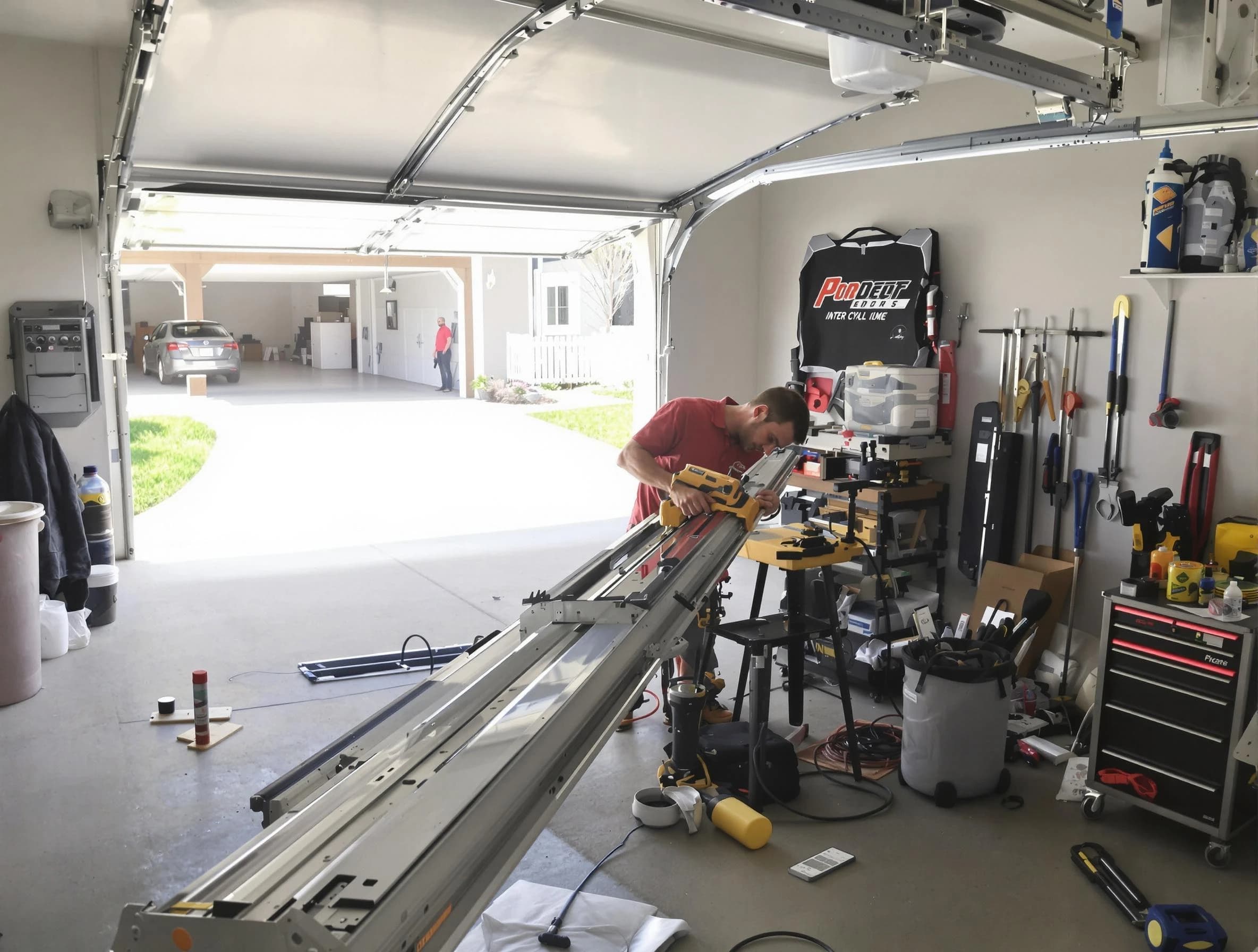 Short Pump Garage Door Repair expert performing track repair in Short Pump